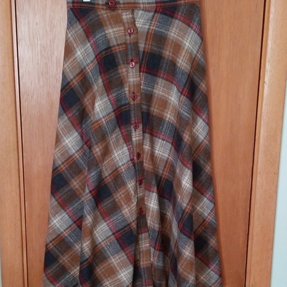 Vintage Dresses & Skirts - Vintage Plaid Button Front Skirt xxs